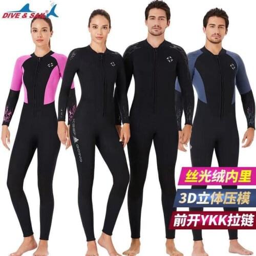 CX11- 3MM wetsuit one-piece long-sleeved plus velvet warm wetsuit couple surfing suit sunscreen jellyfish suit