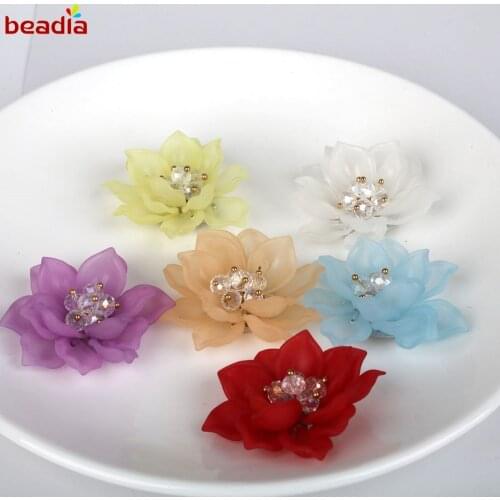 Hot 1Pcs/Lot Cheap Flower Acrylic Beads Candy Color Acrylic Spacer Rose Beads DIY for Necklace Matte Hairpin Jewelry Accessoires
