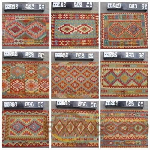 Kelim rug Hand Woven Handwoven Wool Sofa Blanket Square Bohemian Natural