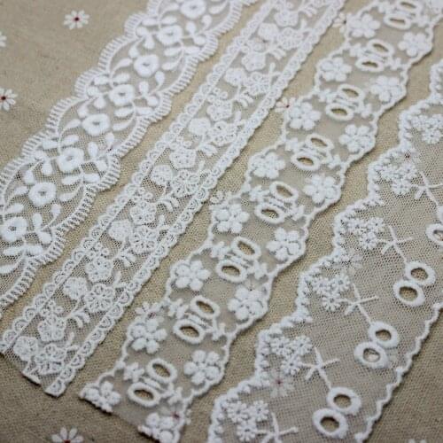 Cusack 12 meters Off White Mesh Cotton Lace Trimming for Garment Home Textiles DIY Crafts Ribbon Sewing Lace Fabric 9 Models