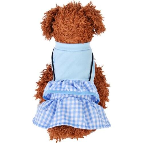 Dog Clothes Pet Products Costume Cat Dress Plaid Princess Breathable Dress ropa para perro ubranka dla psa roupa cachorro 2