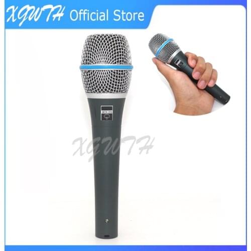 BETA87A Handheld Karaoke Wired Dynamic Microphone Hypercardioid Super Cardioid Mic Vocal Mike for Singing DJ with Clip Bag