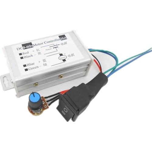 PWM DC Motor Governor Continuously Variable Positive & Negative Switching 20A Speed Regulator 12V24V36V48V
