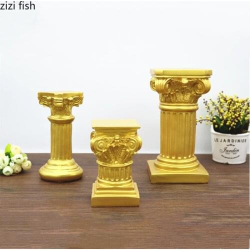 Western Style Roman Column Resin Sculpture Ornaments Home Decoration Accessories Desktop Pillar Furnishings Base Display Stand