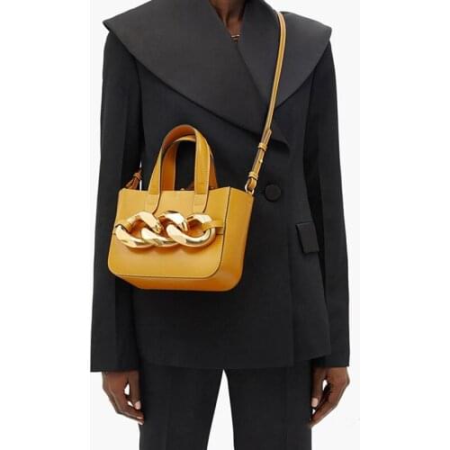 Luxury Brand PU Thick Chain Handbag Women High-quality Zippered Soft-Faced Crossbody Bag 2021 Black Designer Crossbody Bag Woman