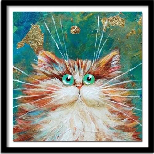 Crafts Needlework Diamond painting Cat Diy Diamond Embroidery Animals 5D square drill Diamond pasted Cross Stitch sticker
