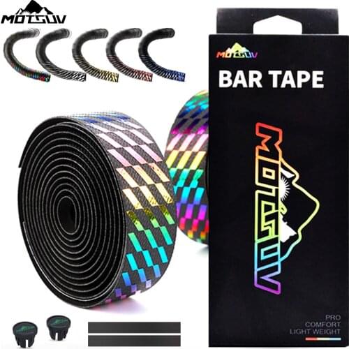 MOTSUV Road Bicycle Handlebar Tape Diamond sequin style Handle Bar Tape Wrap Cycling Gradient Handlebar Tapes Fixing Straps