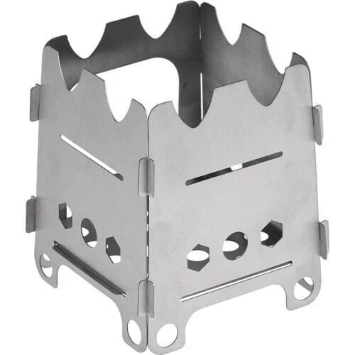 Outdoor Camping Stove Titanium Portable Ultralight Folding Wood Stove Pocket Stove Camping Fishing Hiking Stove Tool