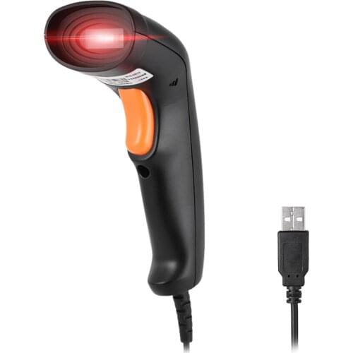 USB Wired Handheld LED Barcode Scanner Bar Code Reader for Supermarket Library Express Company Retail Store Warehouse