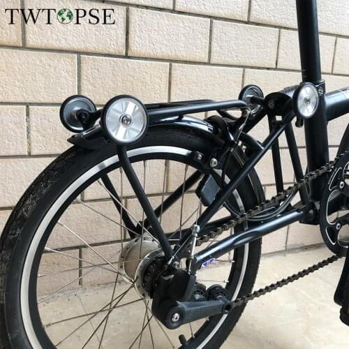 TWTOPSE Bike British Flag Easy Wheel For Brompton Folding Bike Bicycle Titanium Bolt Easywheel CNC AL7075 Bike 3SIXTY PIKES Part