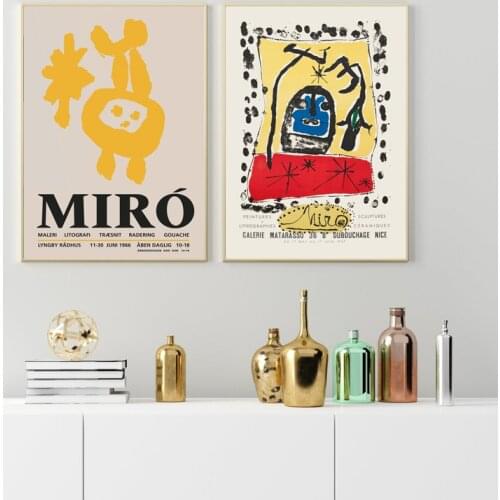 Joan Miro Vintage Abstract Exhibition Posters and Prints Famous Painting Wall Art Pictures Prints Scandinavian Style Decoration