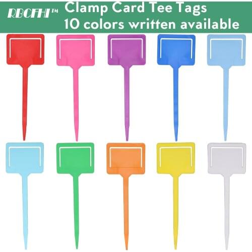 Colorful Plastic Plant Tags T Garden Label Waterproof Nursery Marker 18x6.3x0.2CM Red Pink Purple Blue Green Orange Yellow White