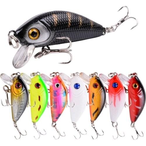 1pc Bionic Plastic 5cm/3.6g Lures For Fishing Minnow Topwater 3d Eyes Sea Fake Bait Crankbaits Wobbler Fishing Tackle