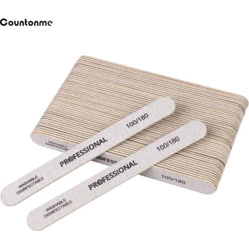 100Pcs/200Pcs Straight Wood Nail Art File Gel PolishIng Remover Manicure Buffers Thick Washable Wooden Nail Files 100/180 Sticks