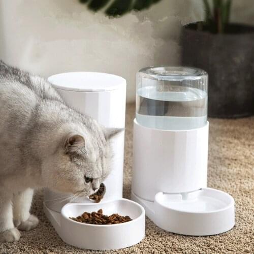 2.5L Pet Automatic Water Feeder Manual Dry Food device Pets Bowl Dog Cat Feeding Bowls for Small Medium Large cats dogs