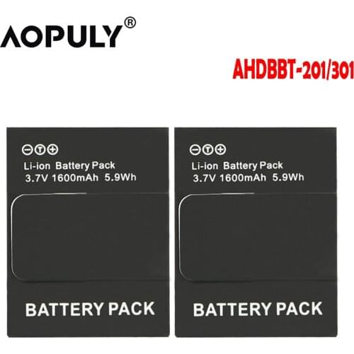 2pcs/lot AHDBT-302 AHDBT 302 301 201 Battery for GoPro HD Hero 3 3+ Hero3 Hero3+ 1080P 12M 11M 5MP Black Silver While Edition