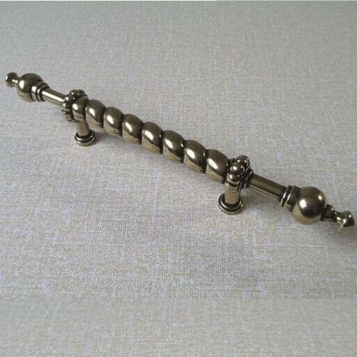 Antique brass kitchen cabinet handles bronze dresser wardrobe pull handle dresser cupboard Furniture hardware pulls 96mm