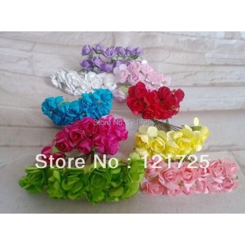 Paper Rose Flowers Mini artificial Flower Hand Made Small Wedding Bouquet Scrapbooking Decor