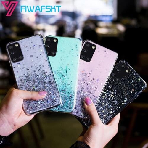 Bling Glitter Soft Crystal Case For Samsung Galaxy A01 A11 A21 A21S A217 A31 A41 A51 5G A71 M11 M21 M31 2020 TPU Bling Sky Cover