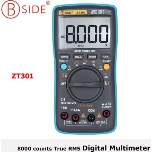 Bside Digital Multimeter ZT301/ZT302 Portable True RMS DC/AC Voltmeter Ammeter Multimetro DMM Ohm Cap Hz Temp Tester