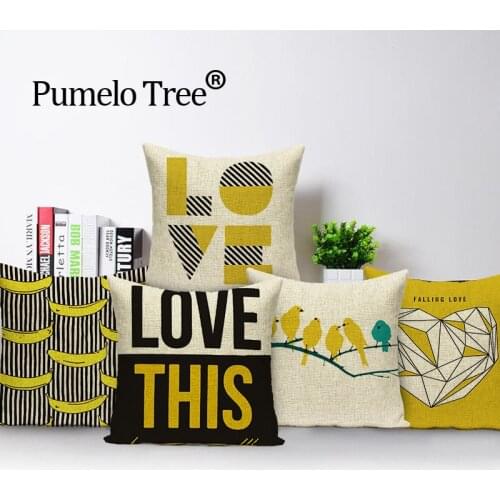 Geometric patterns cushion nordic yellow wave decorative pillow Dropshipping cushion cover line cushions home decor pillow cover