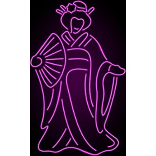 Decorative Light Japanese Girl Animated Fan Neon Light Accessories Japan Culture Hotel light Studio Enseigne Lumineuse Handcraft