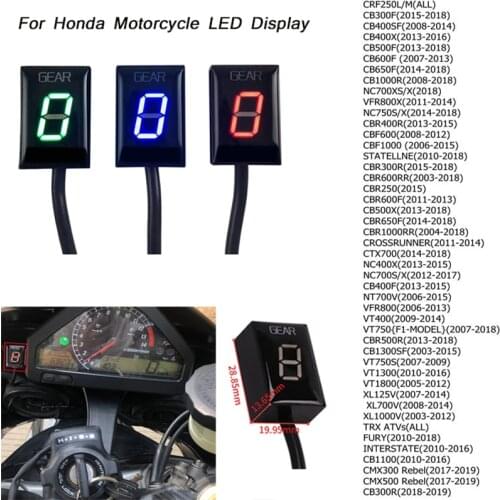 For Honda CBR300R CBR400R cbr500r CBR600RR CBR1000RR Motorcycle 6 Speed Level Ecu Plug Mount Kit Gear Indicator LED Display