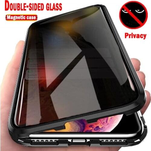 Full Coverage Double-sided Glass Magnetic Case For iPhone XR X XS 11 12 Pro Max 8 7 6 Plus SE 2020 Anti-peeping Privacy Cover