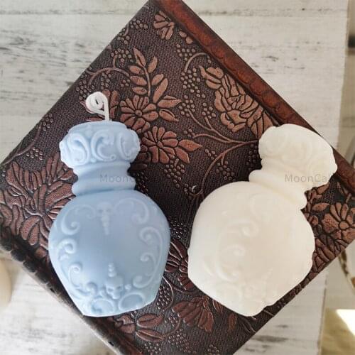 Skull Perfume Bottle Candle Mold 3D Vase Shape Silicone Wax Mold Fragrance Candle Making