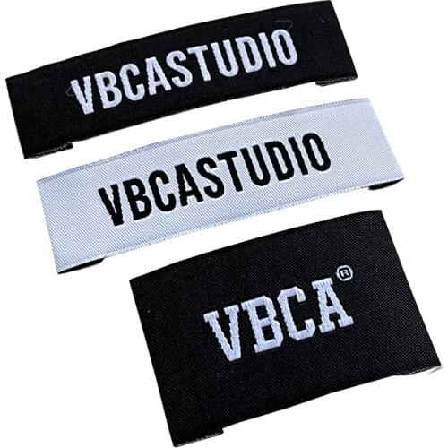 Customized DIY printed 500pcs main label clothing garment clothes tags washable woven labels brand name labels logo woven tags