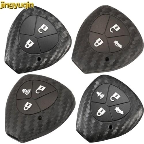 Jingyuqin 15X Remote Car Key Carbon Silicone Case Cover For Toyota Camry Corolla Avalon Crown Prado RAV4 REIZ Tarago Venza Yaris