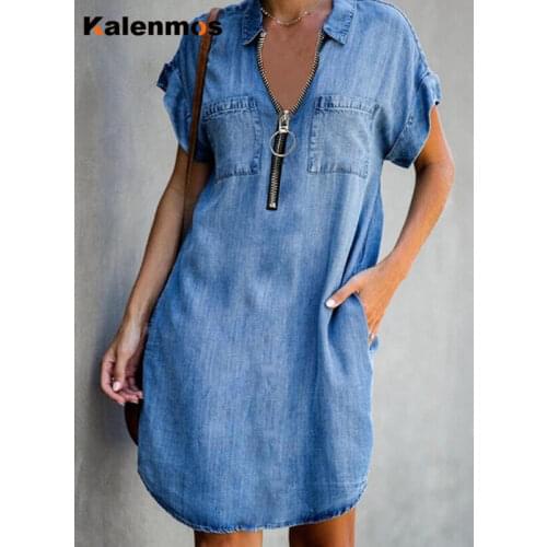 Kalenmos Fashion Denim Dresses