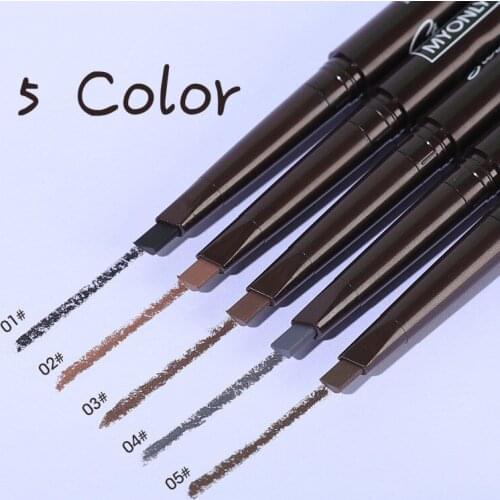 Eyebrow Pencil Natural Waterproof Rotating Automatic Eyeliner Eye Brow Pencil with Brush Beauty Cosmetic Tool