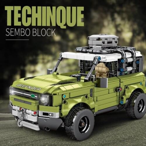 1286Pcs High-Tech Pull Back City SUV Car Building Blocks DIY 1:14 Defender Model Brick Toys For Boy Kids