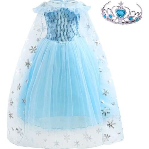 Summer Girl Dress Baby Girls Princess Cosplay Party Dress Clothes Children Snow Queen Birthday Dress Kids Christmas Clothing