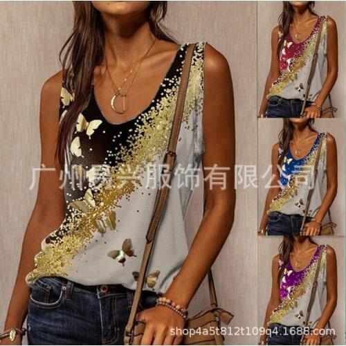 Summer Fashion Butterfly Printed Womens Blouse Casual V Neck Strapless Short-sleeved T-shirt Tops Camiseta De Mujer