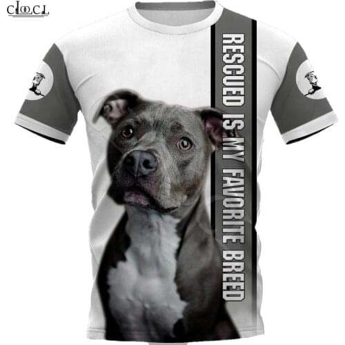 CLOOCL Animal Rescue Amstaff Dog 3D Printed Men T Shirt Harajuku Summer Short Sleeve Street Casual Unisex T-shirt Drop Shipping