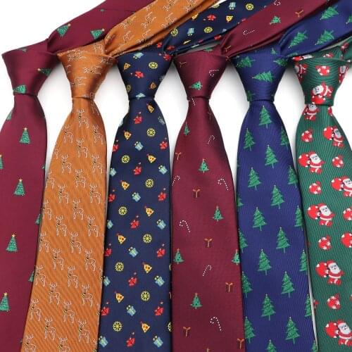 Mens Tie Formal Christmas Ties Santa Claus Jacquard Tree Snowflake Necktie 7CM Width Snowman Classic Neckwear Gravata