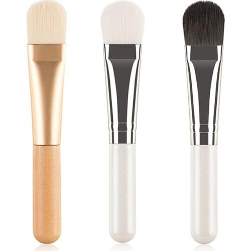 Soft Hair Facial Mash Brush Fan-shaped Foundation Makeup Brushes With Wood Handle Portable Face Skin Care Beauty Cosmetics Tools