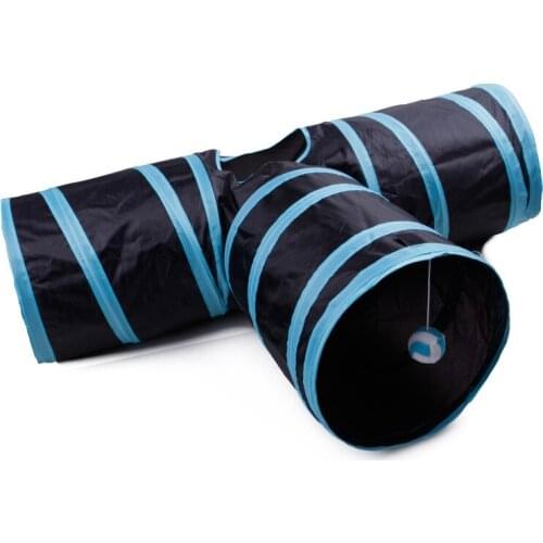 New Fashion Pet Supplies Cat Paper Three-Way Tunnel Intelligent Cat Toy Drill Bucket Retractable And Foldable Cat Channel