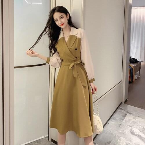 New arrival fashion patchwork formal dress women elegant temperament comfortable cute vintage high quality fresh ol a-line dress