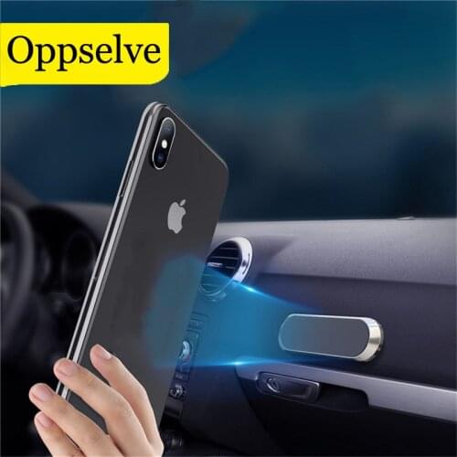 Magnetic Mini Strip Shape Stand For iPhone Samsung S9 S10 Xiaomi Huawei Metal Magnet GPS Holder Stand For Phone in Car Dashboard