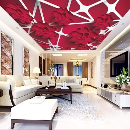 Beibehang Custom wallpaper 3d mural vector flower stereo frame ceiling decoration living room bedroom papel de parede wallpaper