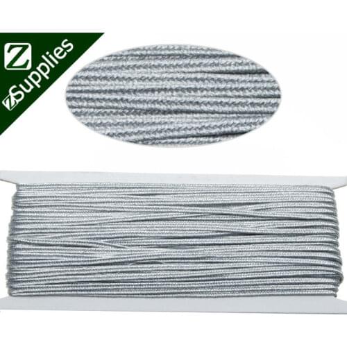 20 Meters 3.5mm Silver Soutache Braid for jewelry making, Braided Rope Soutache Cord-D1482