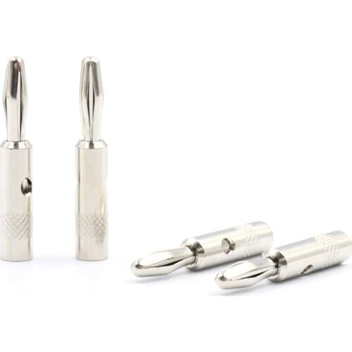 8pcs 12tc Rhodium Plated Banana Audio Plug 8tc Speaker Cable Banana Plug Connector hifi