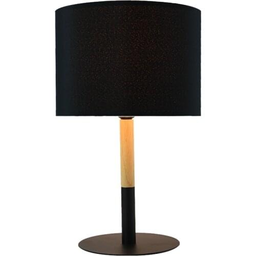 Nordic solid wood cloth lampshade table lamps for study bedroom living room ultra-thin iron base reading desk lights lighting