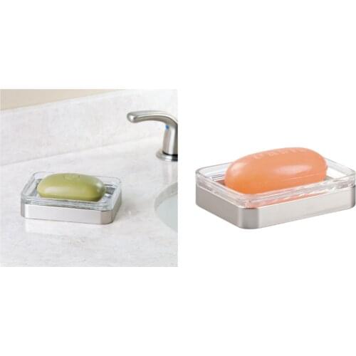 24010ES Interdesıgn Soap Dispenser Glass Silver Model 11x8x2cm