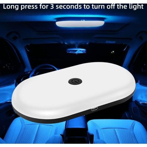 LED Car Interior Reading Light Car Roof Dome Lamp Rechargeable USB Charging Touch Night Trunk Lights Auto Accessories Universal