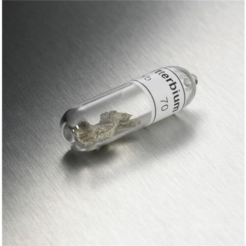 Ytterbium Rare Earth 99.99% Yb Element Sample sealed tube in sealed vial 3 gram