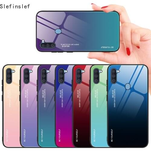 Gradient Tempered Glass Phone Case For Samsung Galaxy A11 A31 Cover Case Samsun A11 A31 A 11 A42 S21 Ultra Protective Case Funda